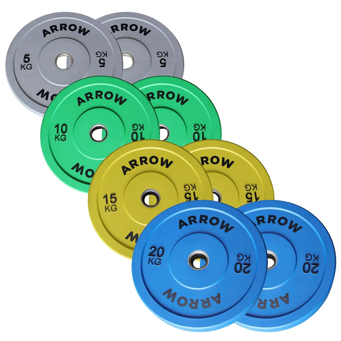100kg ARROW® Coloured Bumper Weight Plate Package PRE-ORDER (Estimated 2nd week December)