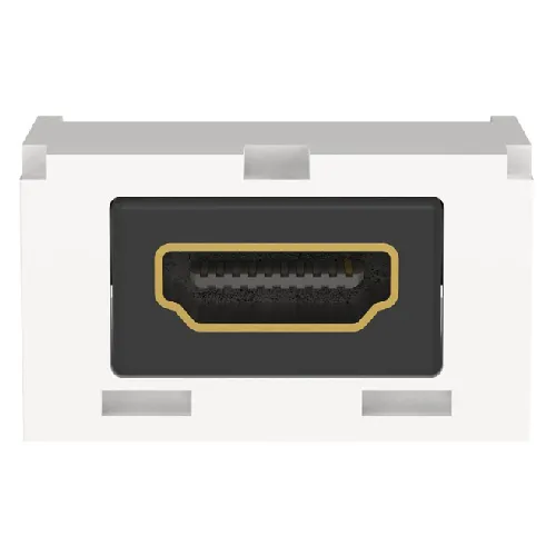 1.24x0.72 Mini-Com HDMI Coupler 2.0 Type A Module Pigtail ABS CMHDMITWH