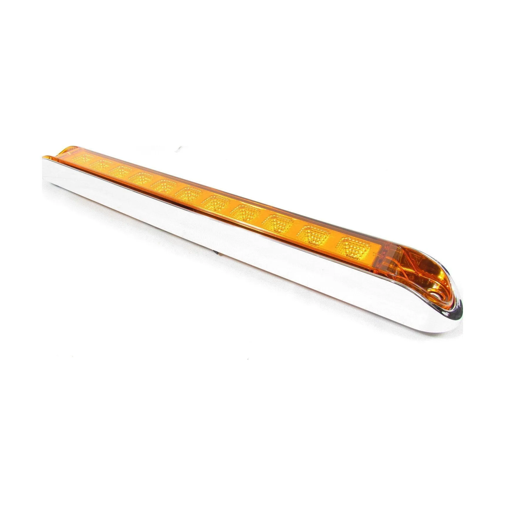 17-6/8" X 2-1/8" Red Led Light Bar With 11 Leds, Clear Lens And Chromed Bezel | F235248