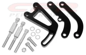 1963-87 CHEVY SMALL BLOCK POWER STEERING BRACKET SET (LWP) - BLACK