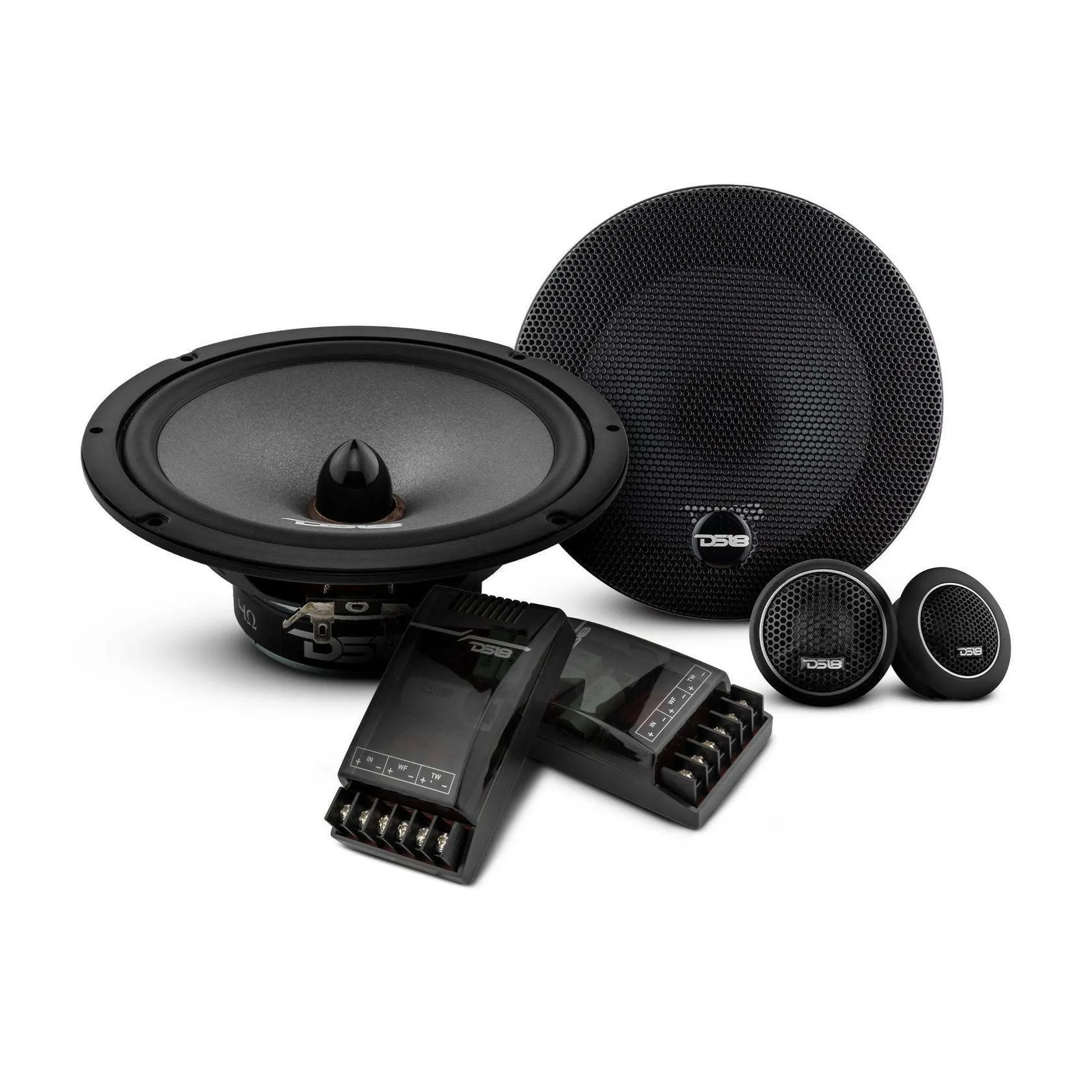 2 Pair Of DS18 EXL-SQ6.5CX 6.5" 2-Way Component Car Speaker System 500 Watts 4-Ohm