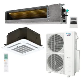 2-Zone Klimaire 20.8 SEER2 Multi Split Ceiling Cassette Ducted Air Conditioner Heat Pump System 18 24
