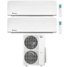 2-Zone Klimaire 21.1 SEER2 Multi Split Wall Mount Air Conditioner Heat Pump System 18 24