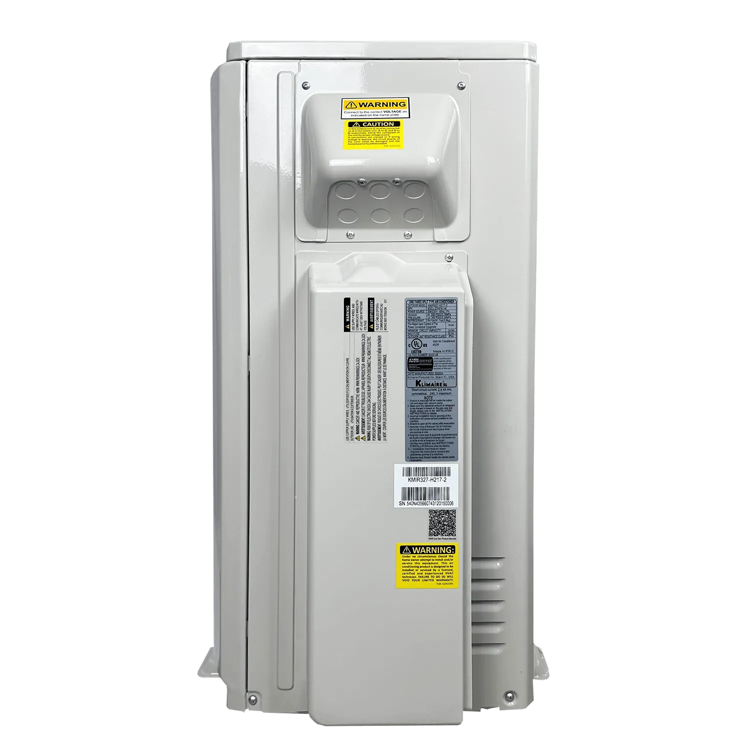 2-Zone Klimaire 22.25 SEER2 Multi Split Wall Mount Ducted Air Conditioner Heat Pump System 18 12