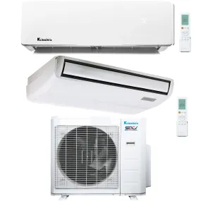 2-Zone Klimaire 23.5 SEER2 Multi Split Wall Mount Floor-ceiling Air Conditioner Heat Pump System 12 18