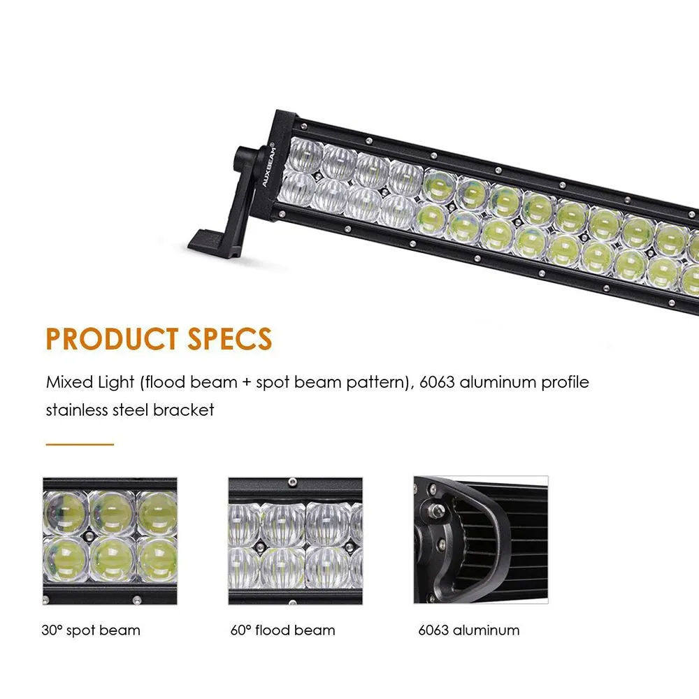 22 inch 5D Series Straight/Curved Combo Beam Double Row LED Light Bar for SUV ATV UTV Trucks Pickup Boat