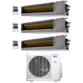 3-Zone Klimaire 21 SEER2 Multi Split Ducted Recessed Air Conditioner Heat Pump System 12 12 12