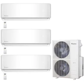 3-Zone Klimaire 21.1 SEER2 Multi Split Wall Mount Air Conditioner Heat Pump System 18 18 24
