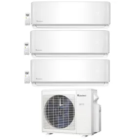 3-Zone Klimaire 23.1 SEER2 Multi Split Wall Mount Air Conditioner Heat Pump System 12 18 18