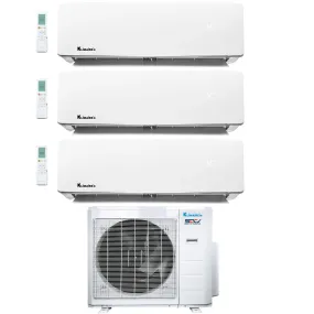 3-Zone Klimaire 23.5 SEER2 Multi Split Wall Mount Air Conditioner Heat Pump System 12 12 12