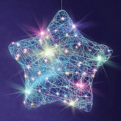 3D String Art Kit for Kids - Makes a Light-Up Star Lantern with 20 Multi-Colored LED Bulbs - Kids Gifts - Crafts for Girls and Boys Ages 8-12 - DIY Arts & Craft Kits for 8, 9, 10, 11, 12 Year Old Girl
