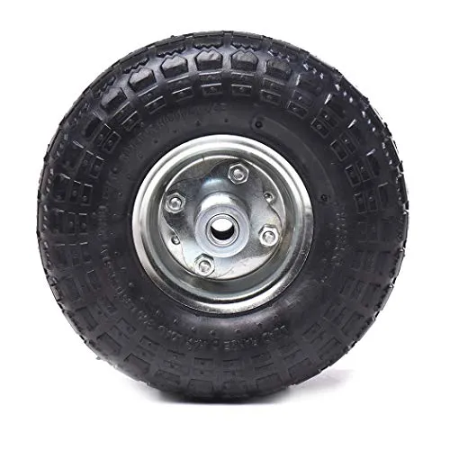 (4 Pack) AR-PRO 10" Heavy-Duty Replacement Tire and Wheel - 4.10/3.50-4" with 10" Inner Tube, 5/8" Axle Bore Hole, 1 3/4" Offset Hub and Double Sealed Bearings for Hand Trucks and Gorilla Cart