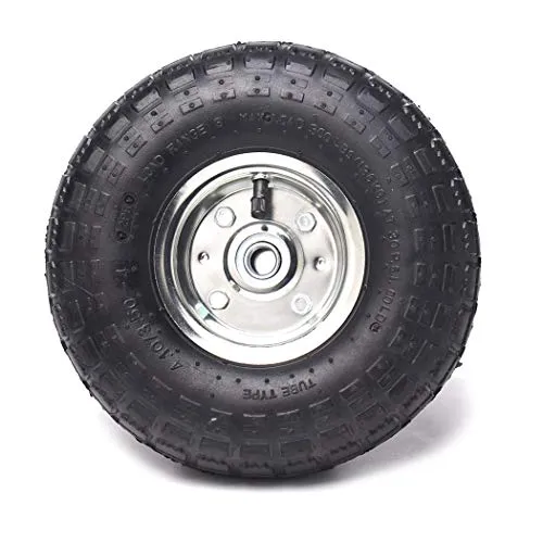 (4 Pack) AR-PRO 10" Heavy-Duty Replacement Tire and Wheel - 4.10/3.50-4" with 10" Inner Tube, 5/8" Axle Bore Hole, 1 3/4" Offset Hub and Double Sealed Bearings for Hand Trucks and Gorilla Cart