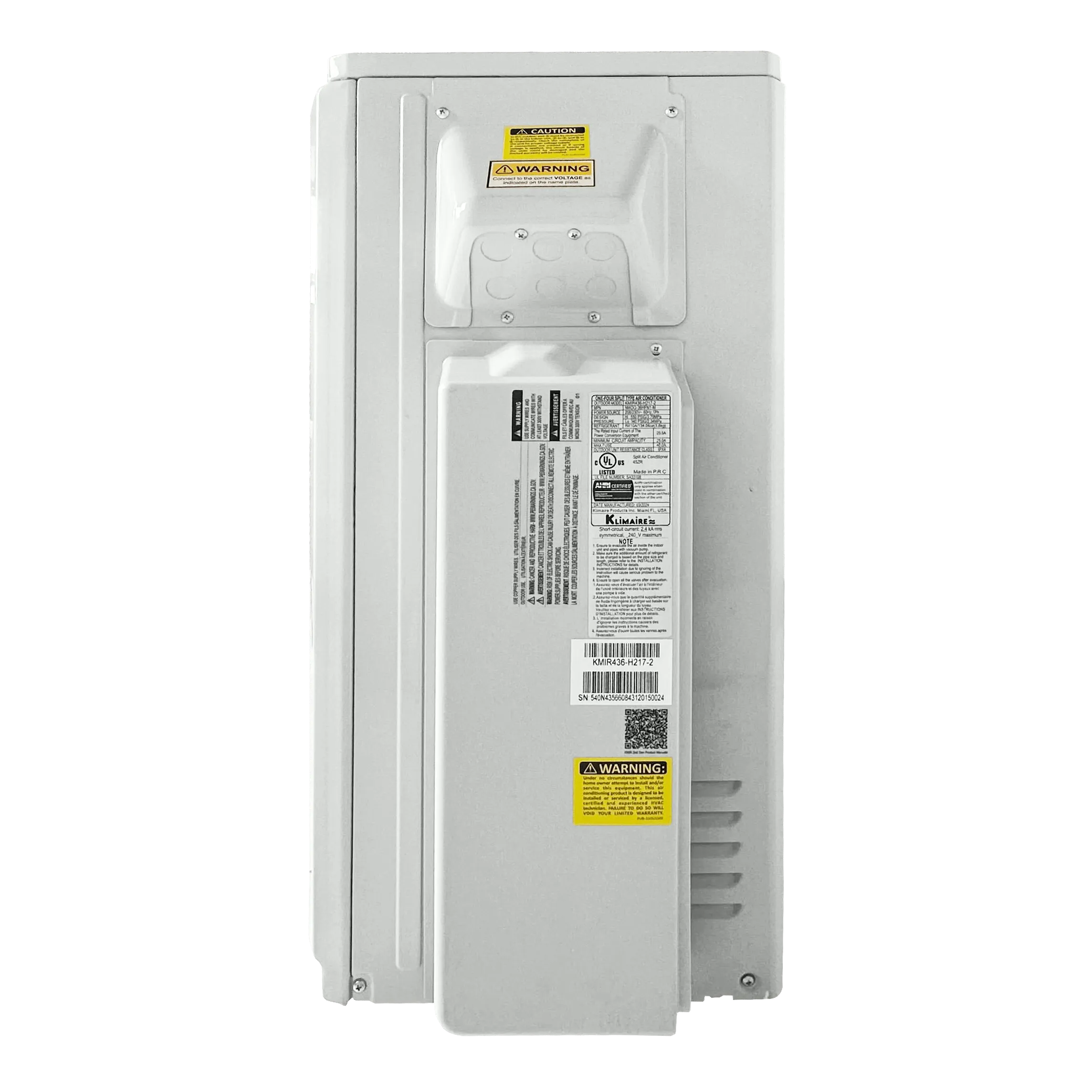 4-Zone Klimaire 23.1 SEER2 Multi Split Wall Mount Air Conditioner Heat Pump System 12 12 12 12