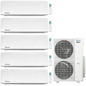 5-Zone Klimaire 21.1 SEER2 Multi Split Wall Mount Air Conditioner Heat Pump System 12 12 12 12 12