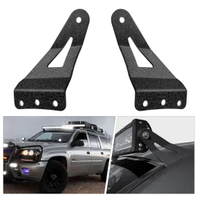 54 Inch Curved Light Bar Bracket at Upper Windshield Roof Cab for 1999-2006 Chevy Silverado Suburban Avalanche Tahoe & GMC Yukon Sierra (Pair)
