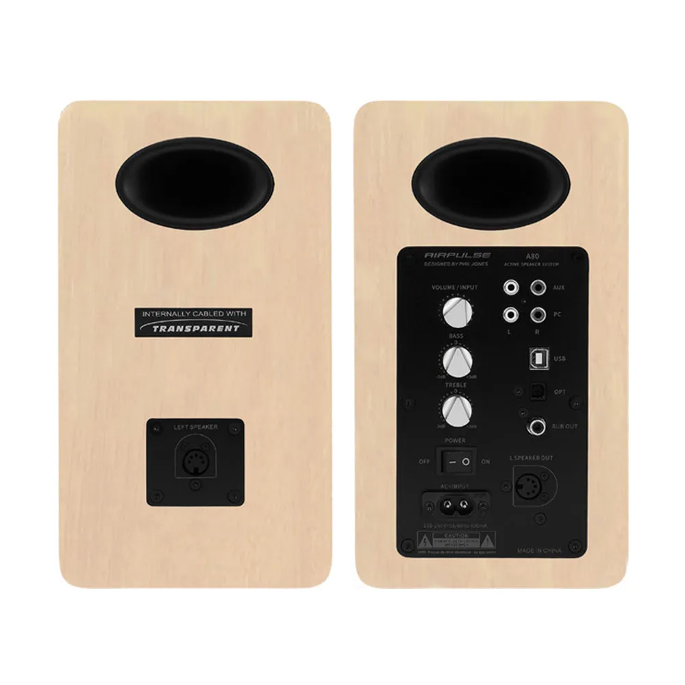 Airpulse A80 Active Bookshelf Speaker System (Pine)
