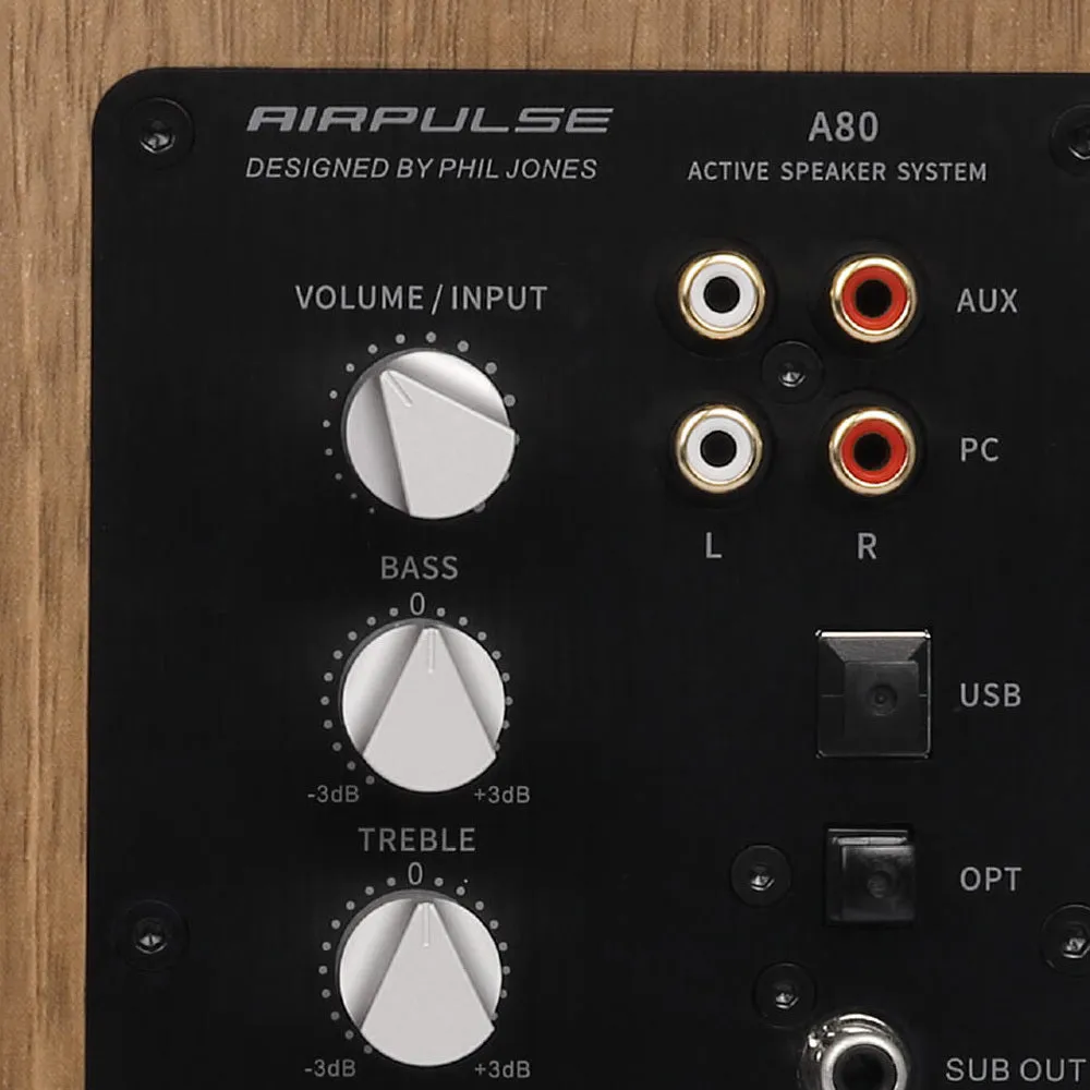 Airpulse A80 Active Bookshelf Speaker System (Walnut)
