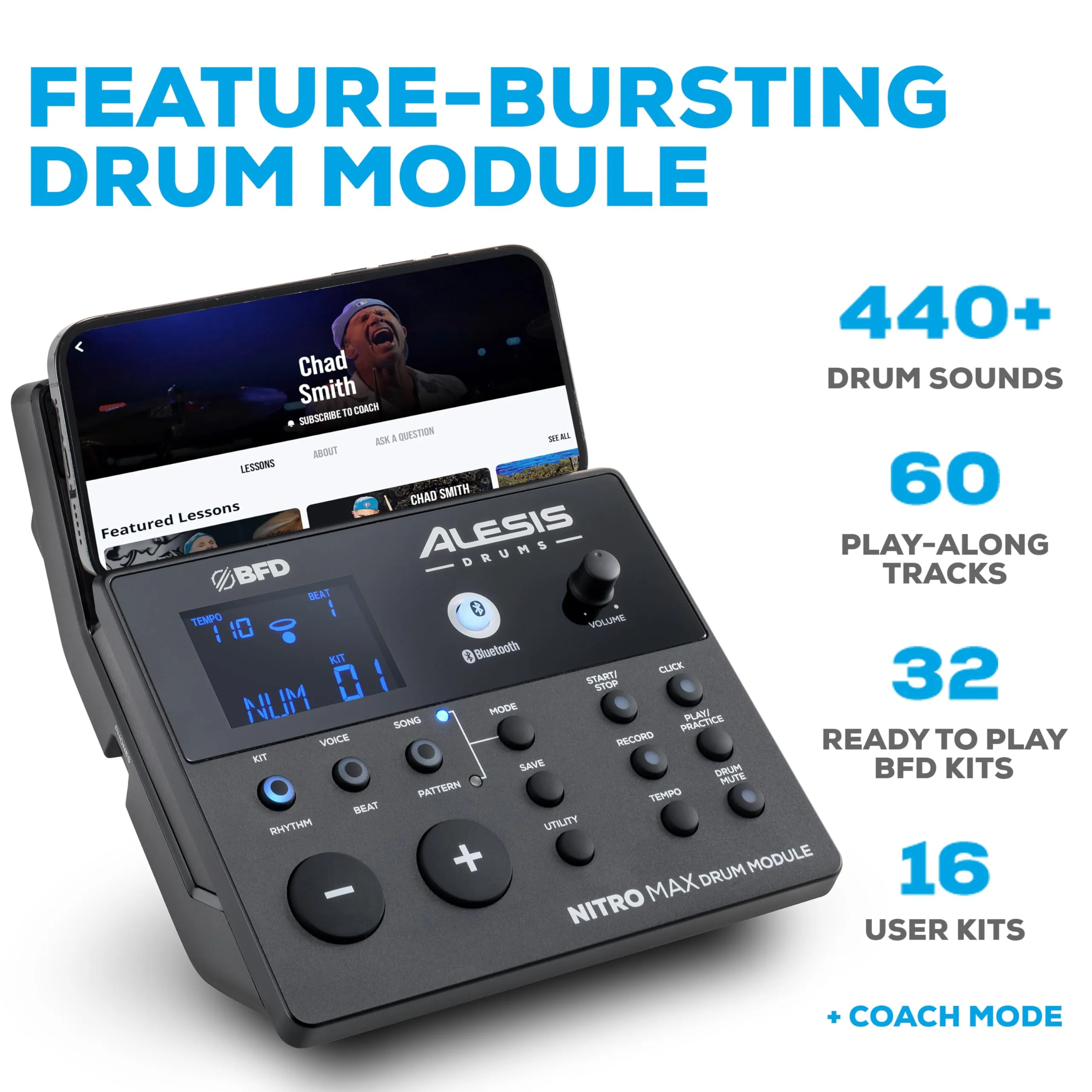 Alesis Nitro Max Kit and Strike Amp 8 MK2 - Electric Drum Set with and 8-inch 2000W Drum Amp Speaker, with Bluetooth