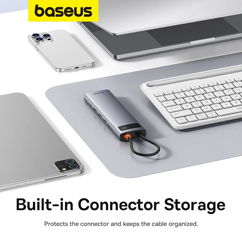 Baseus Metal Gleam Series 11-Port Hub USB-C to HDMI 4K@60Hz   VGA   3xUSB 3.0   USB 2.0   USB-C PD   RJ45   SD/TF   3.5mm (Space Grey) (B00030709811-00)