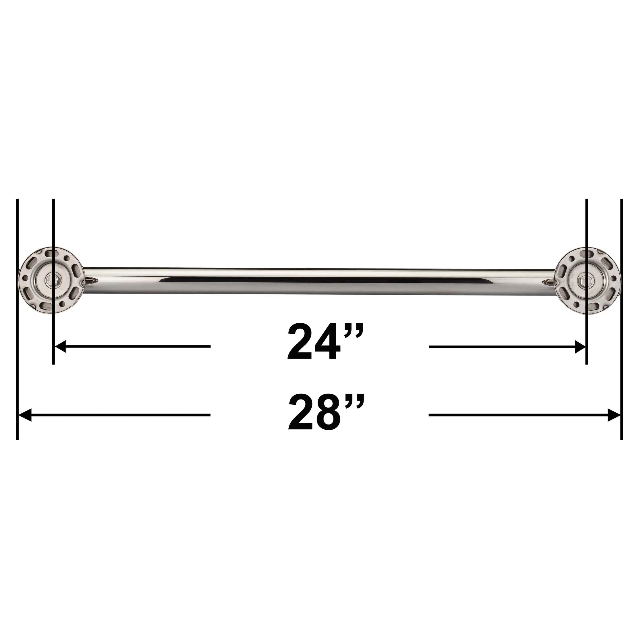 Bathroom Grab Bar, Contemporary, Round Escutcheon, 24 In. X 1 1/4 In.