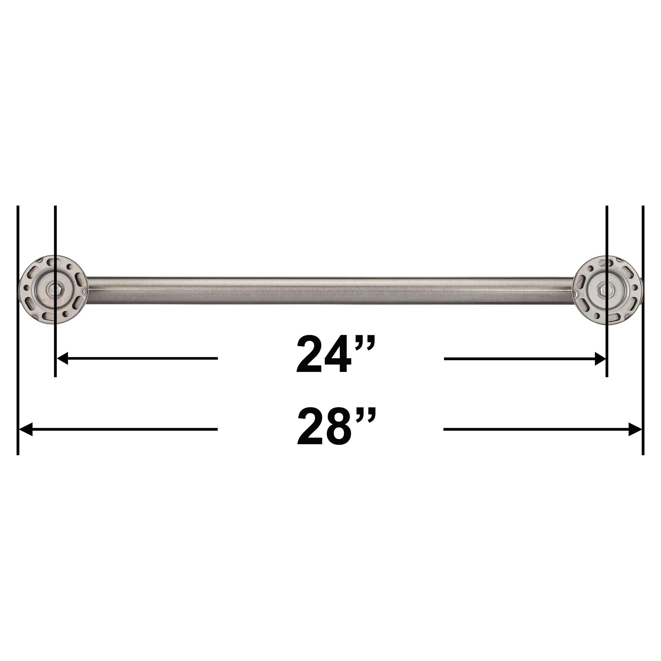 Bathroom Grab Bar, Contemporary, Round Escutcheon, 24 In. X 1 1/4 In.