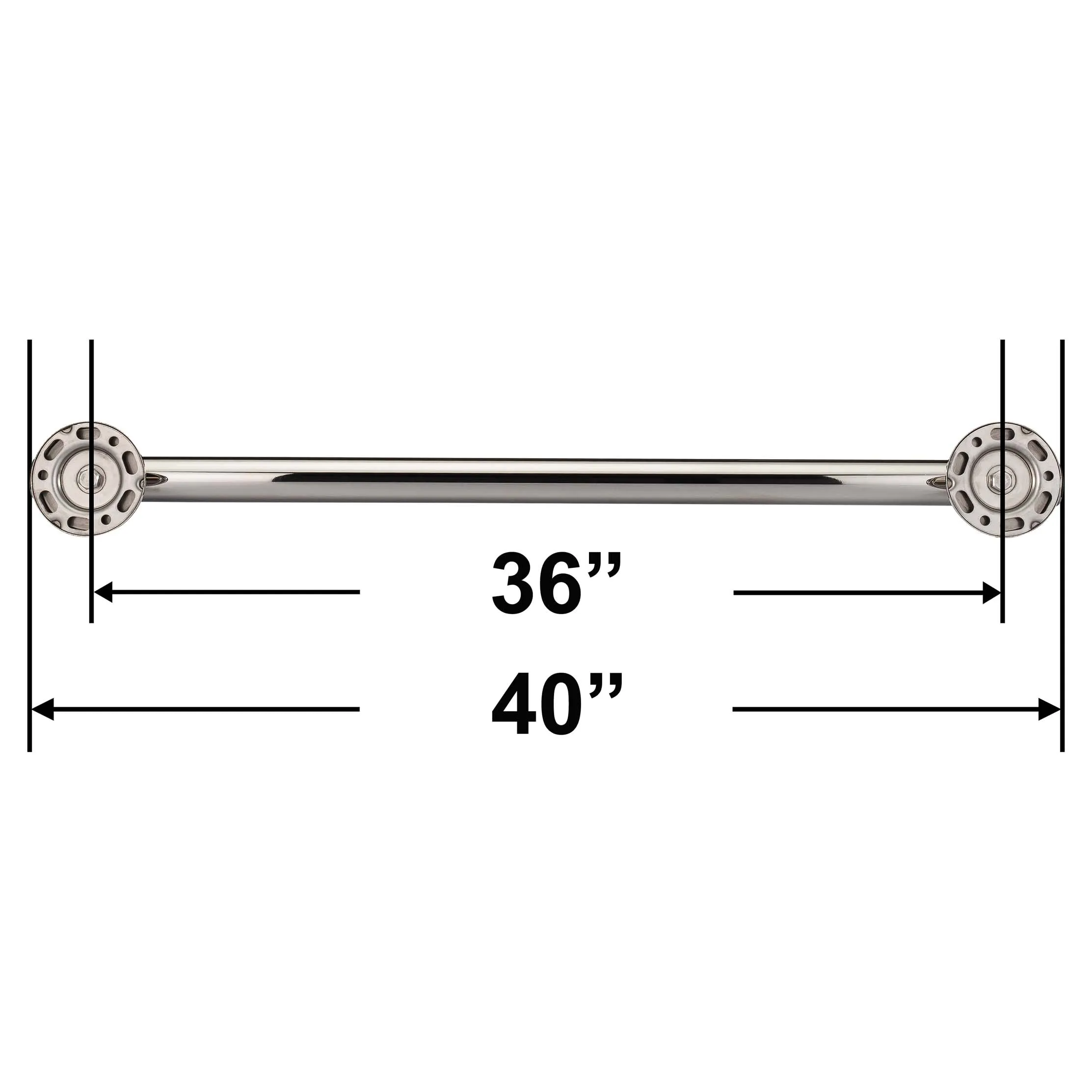 Bathroom Grab Bar, Contemporary, Round Escutcheon, 36 In. X 1 1/4 In.