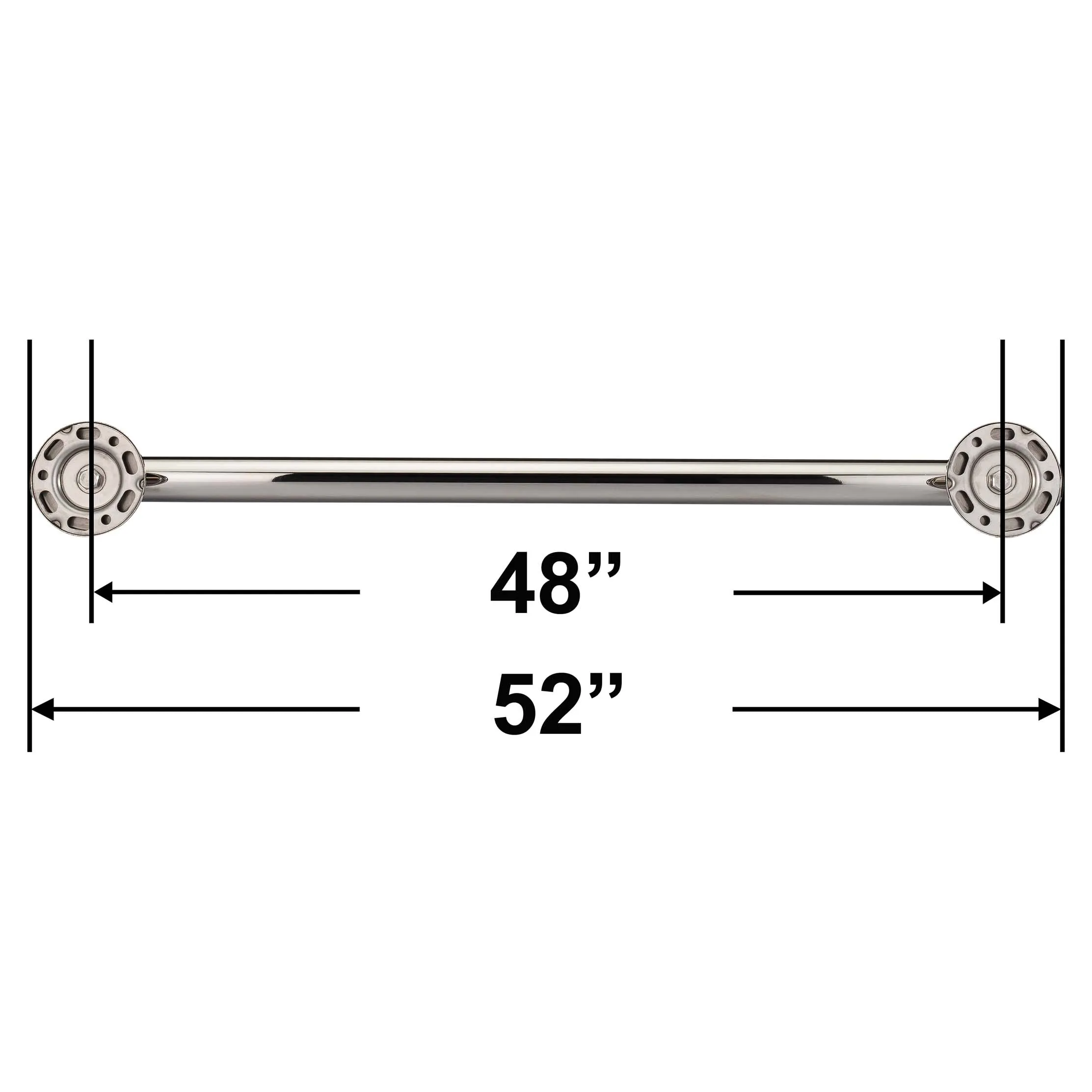 Bathroom Grab Bar, Contemporary, Round Escutcheon, 48 In. X 1 1/4 In.