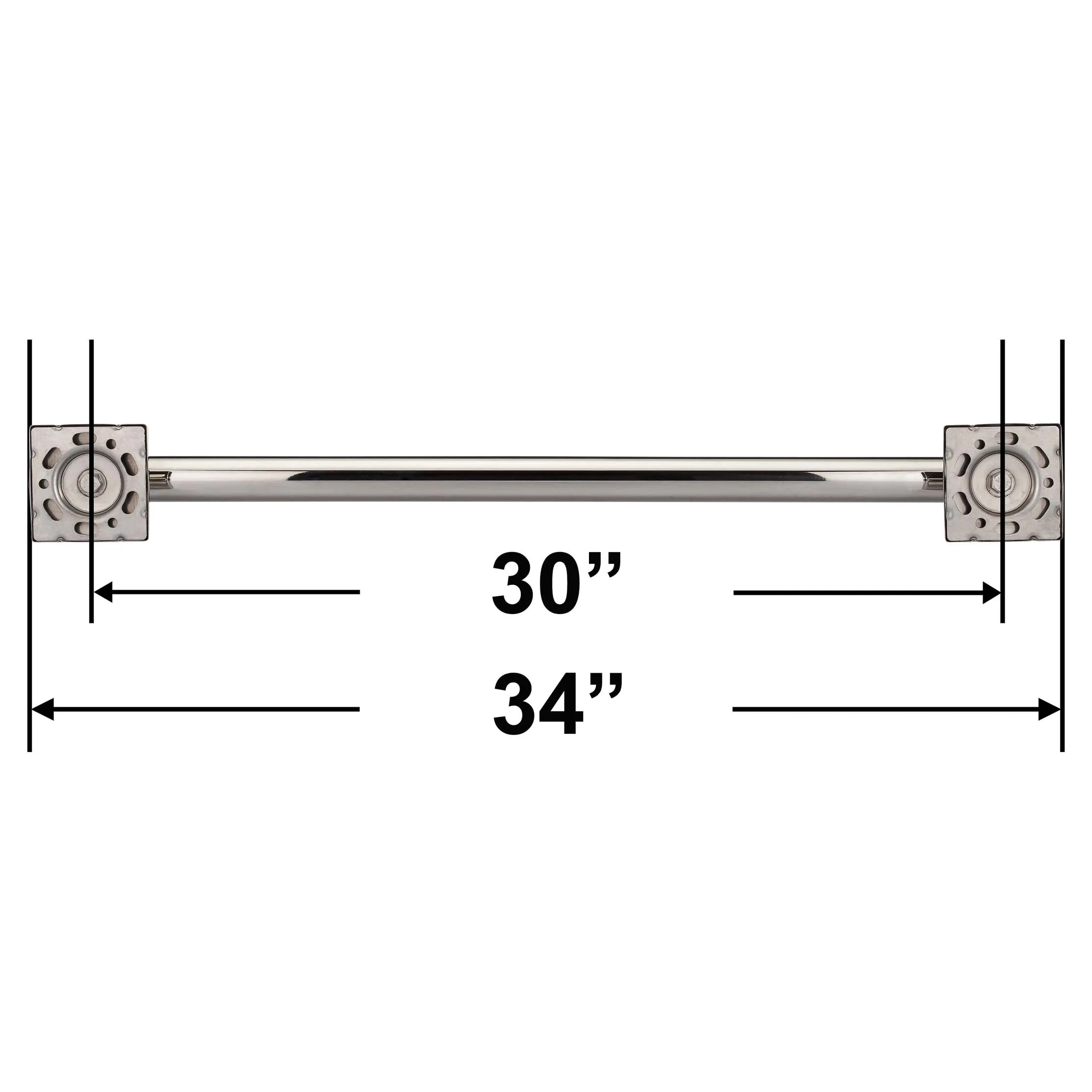 Bathroom Grab Bar, Contemporary, Square Escutcheon, 30 In. X 1 1/4 In.