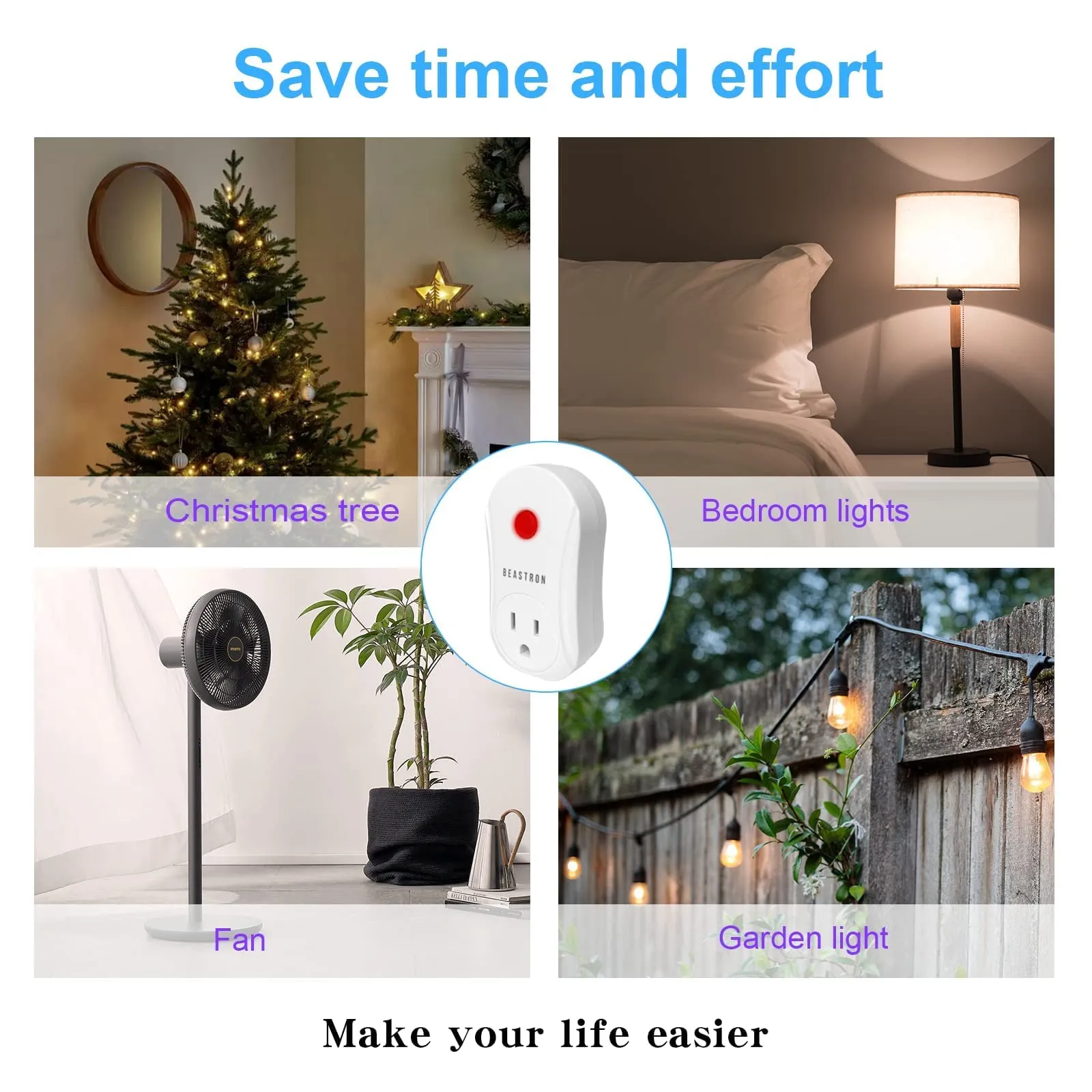 Beastron Upgraded Remote Controlled Outlet (1 Pack with 1 Remote),Expandable Remote Light Switch Kit, Wireless On Off Power Switch, 100ft RF Range, Compact Design, White 1 pack