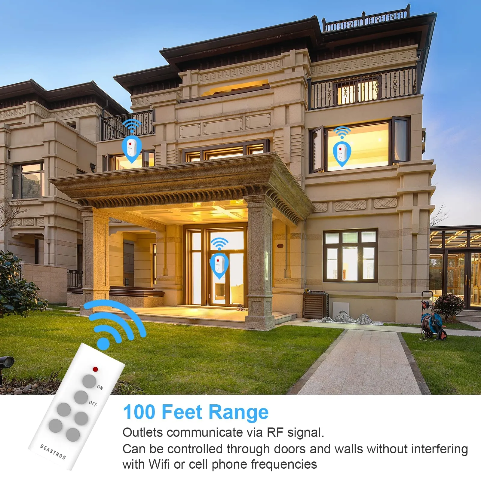 Beastron Upgraded Remote Controlled Outlet (1 Pack with 1 Remote),Expandable Remote Light Switch Kit, Wireless On Off Power Switch, 100ft RF Range, Compact Design, White 1 pack