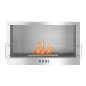 Bio Flame 38" Firebox Single Sided Ethanol Fireplace - Sliver Spacer