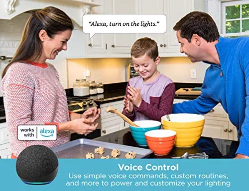 BLACK DECKER Compatible with Alexa Smart LED Under Cabinet Lighting Kit, Motion Sensor, Dimmable & 108" Jumper Wire Accessory for Under Cabinet Lighting Kits
