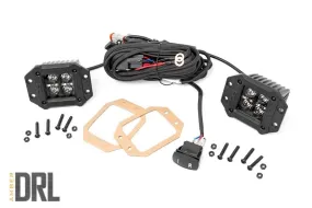 Black Series LED Light Pair | 2 Inch | Flush Mount | Amber DRL
