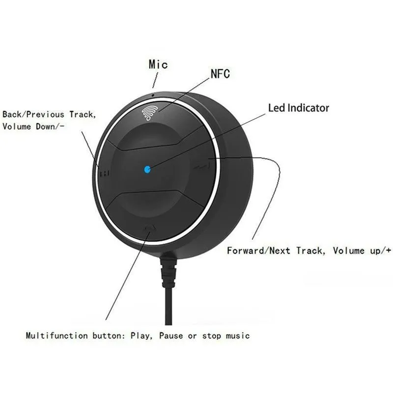 Bluetooth Hands Free Car kit with NFC Function  3.5mm AUX Receiver