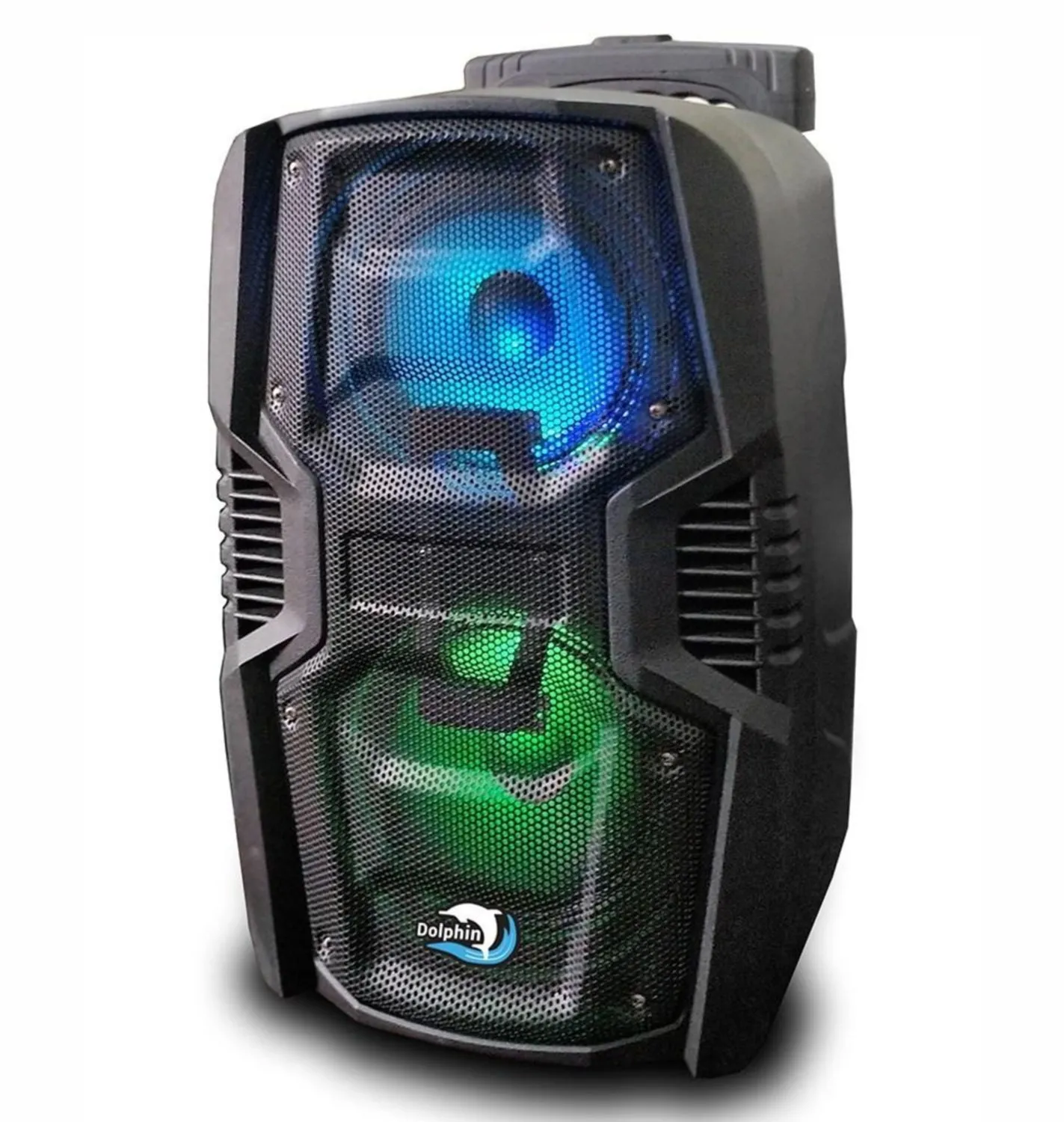 Brand New Dolphin SP-26RBT Rechargeable Dual 6.5" Bluetooth Party Speaker W/Woofer Lights