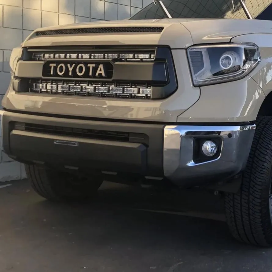 Cali Raised LED 2014-2021 Toyota Tundra 42" Hidden Grille Curved LED Light Bar Brackets Kit