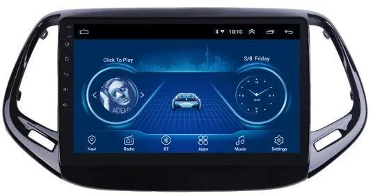 Car Dealz 9" Android 10.0 For Jeep Compass 2016-2018 w CAM In Dash Plus OEM Fascia