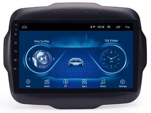 Car Dealz 9" Android 10.0 For Jeep Renegade 2016-2018 w CAM In Dash Plus OEM Fascia