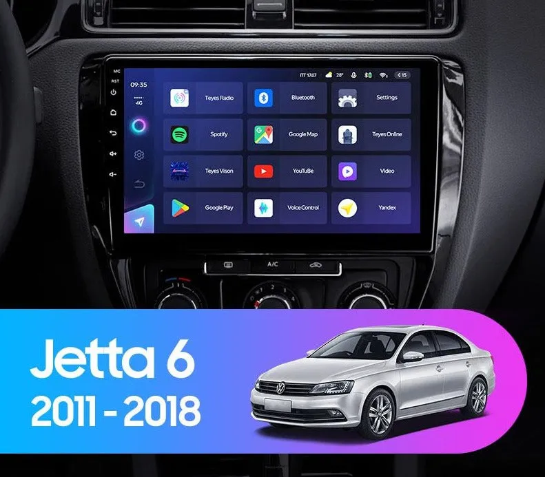 Car Dealz Elite 4G Data Model 10.2" Android 12.0 For Volkswagen Jetta 6 2011 - 2018 In Dash Plus OEM Fascia