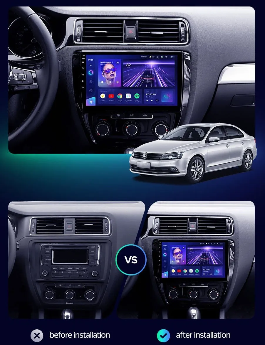 Car Dealz Elite 4G Data Model 10.2" Android 12.0 For Volkswagen Jetta 6 2011 - 2018 In Dash Plus OEM Fascia