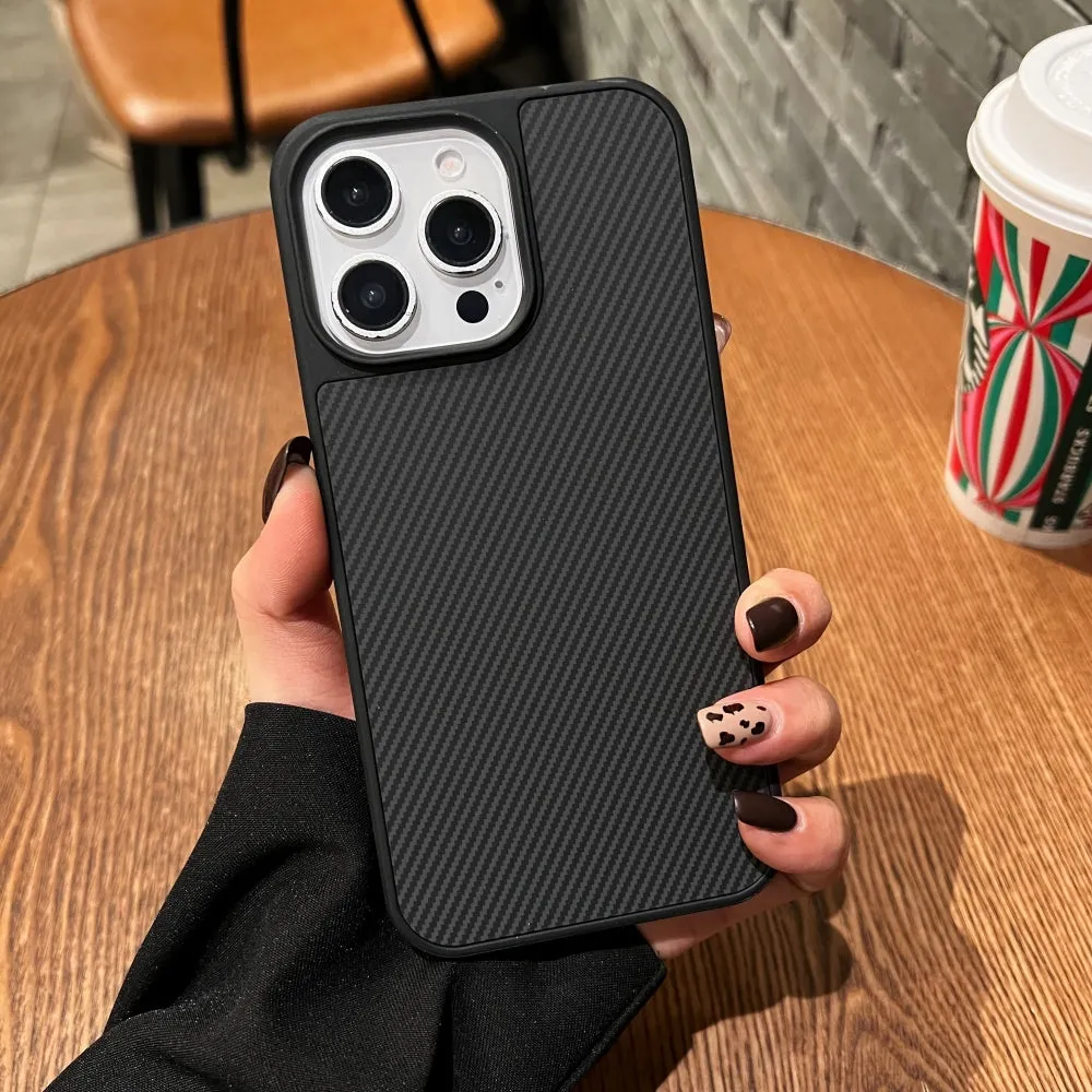 Carbon Fiber Texture PC (Hard) Phone Case - iPhone 16 Plus