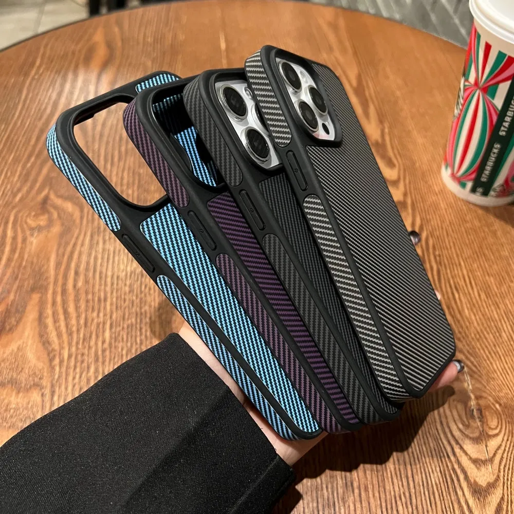 Carbon Fiber Texture PC (Hard) Phone Case - iPhone 16 Plus