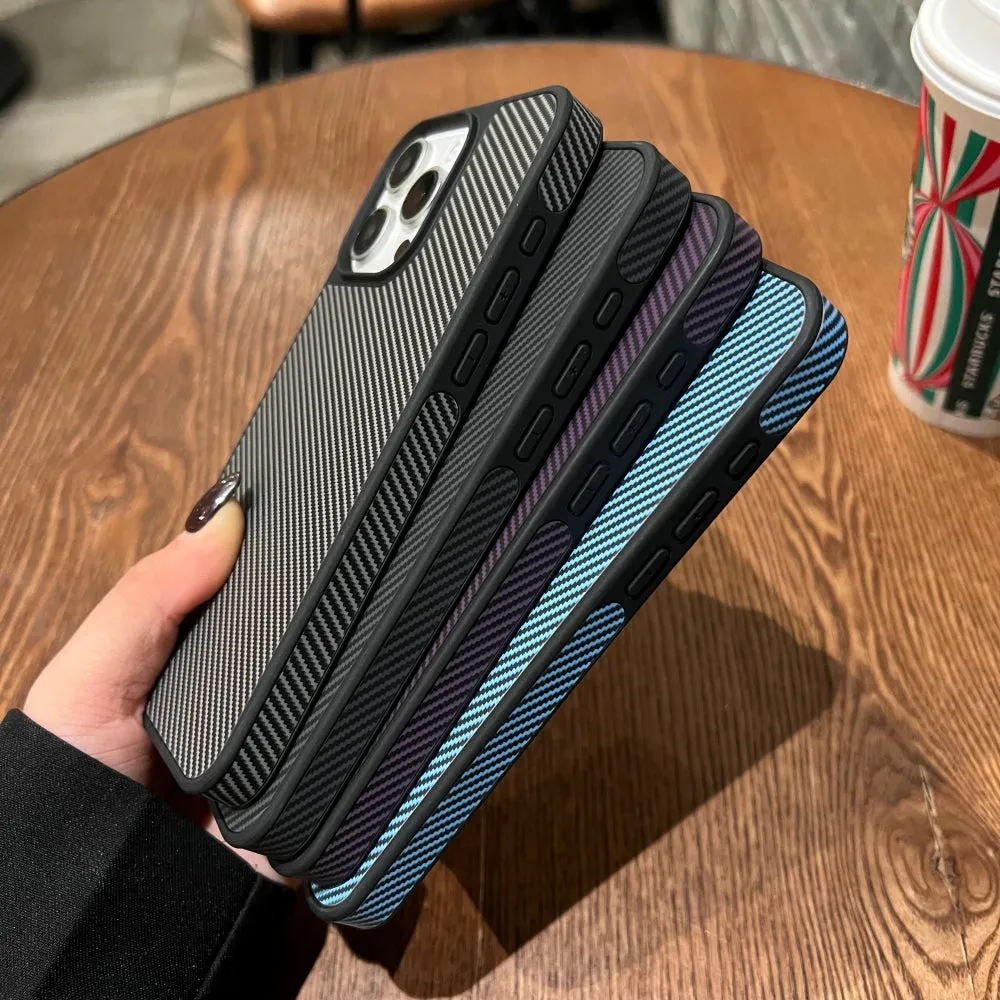Carbon Fiber Texture PC (Hard) Phone Case - iPhone 16 Plus