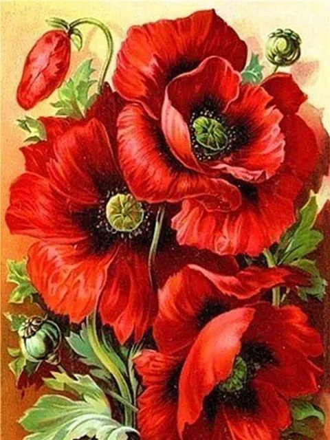 Colored Flower Variety | Floral Diamond Painting | Full Square Drill 5D Rhinestone Embroidery | DIY Diamond Kit