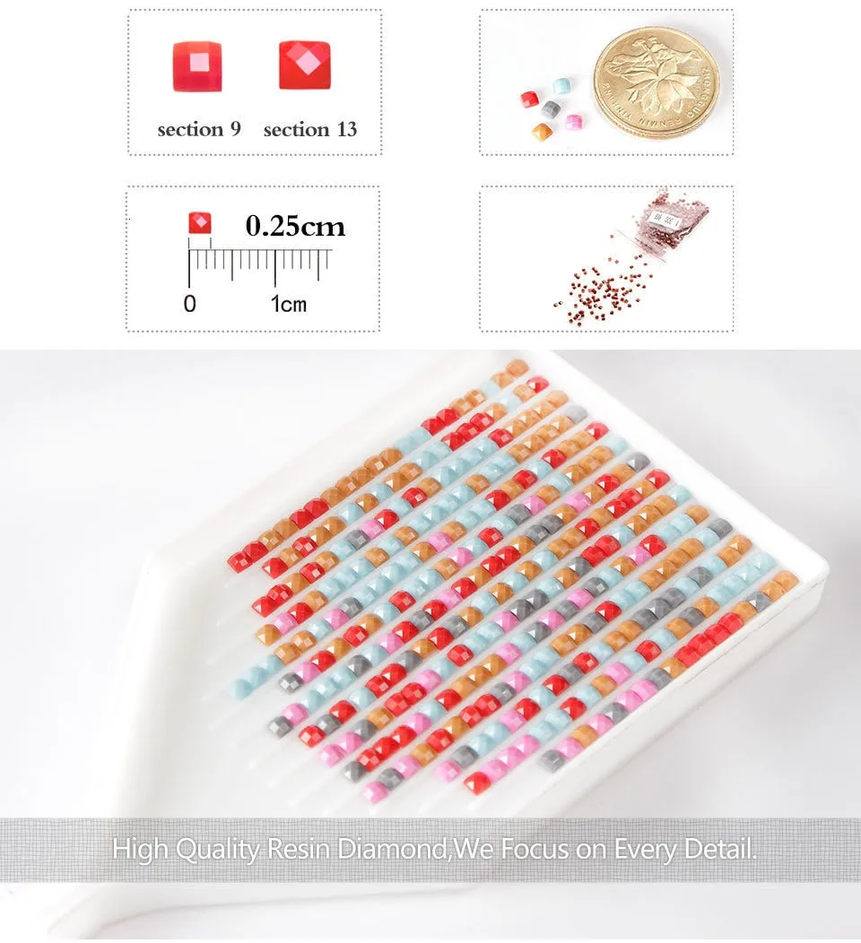 Colored Flower Variety | Floral Diamond Painting | Full Square Drill 5D Rhinestone Embroidery | DIY Diamond Kit
