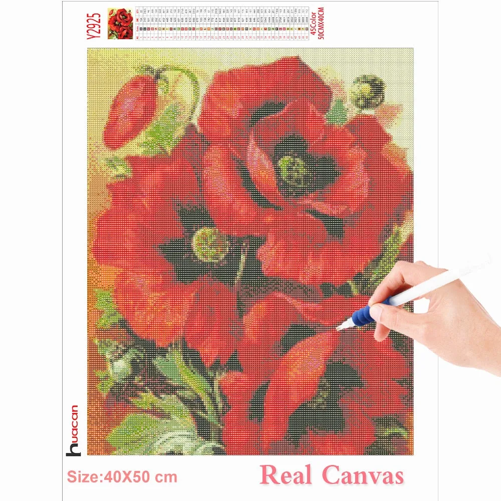 Colored Flower Variety | Floral Diamond Painting | Full Square Drill 5D Rhinestone Embroidery | DIY Diamond Kit