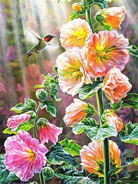 Colored Flower Variety | Floral Diamond Painting | Full Square Drill 5D Rhinestone Embroidery | DIY Diamond Kit