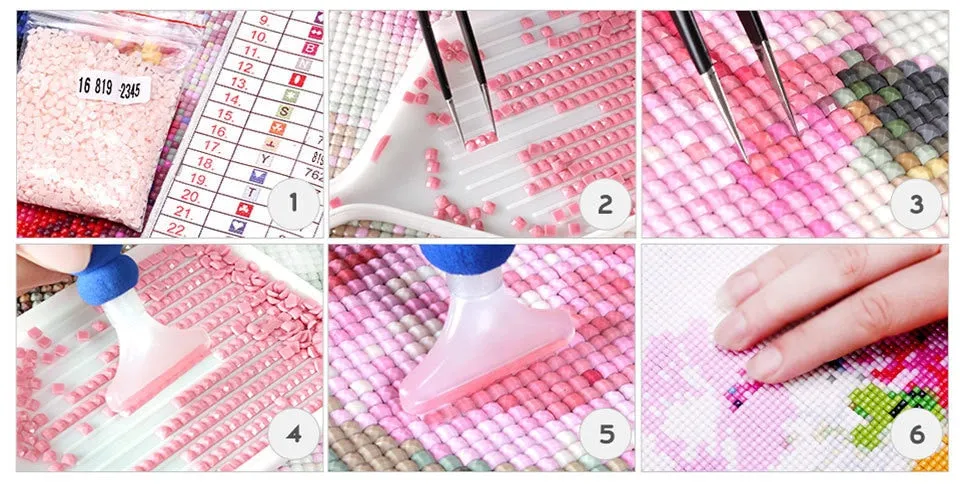Colored Flower Variety | Floral Diamond Painting | Full Square Drill 5D Rhinestone Embroidery | DIY Diamond Kit