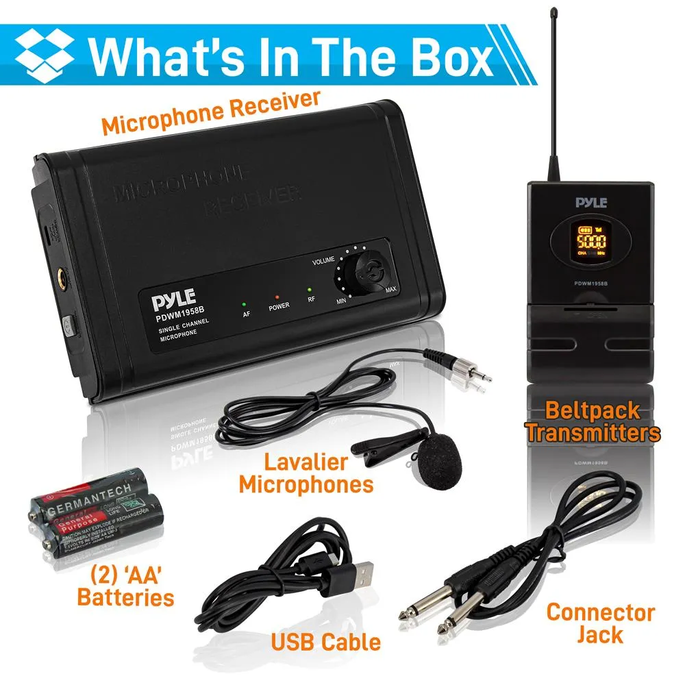 Compact Microphone System - Usb Powered Desktop Mic Receiver System With Adjustable Volume Control